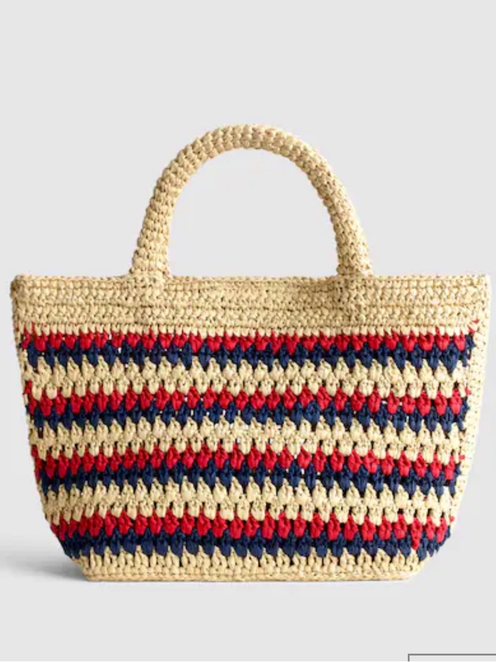 Madewell 🤎❤️💙 the Woven mini tote Summer Bag - red navy stripes NWT